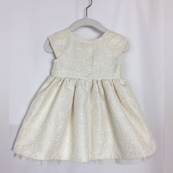 The Children’s Place White and Gold Dress Baby Size 12-18M Formal Baby Dress - Picture 2 of 5